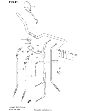 Handle Bar (sv650x/y/k1/k2) Schematic
