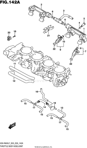 Throttle Body Hose/joint (gsx-r600l7 E03) Schematic
