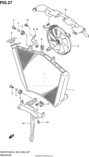 Radiator (gsx-r1000l4 E33) Schematic