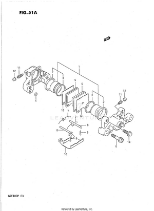 Rear Caliper (model P) Schematic