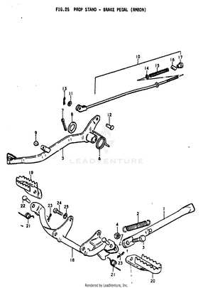 Prop Stand - Brake Pedal (rm80n) Schematic