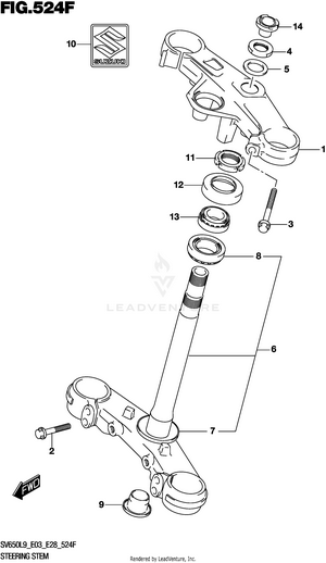 Steering Stem (sv650xal9 E33) Schematic