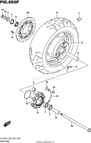 Rear Wheel (vl1500tl7 E28) Schematic