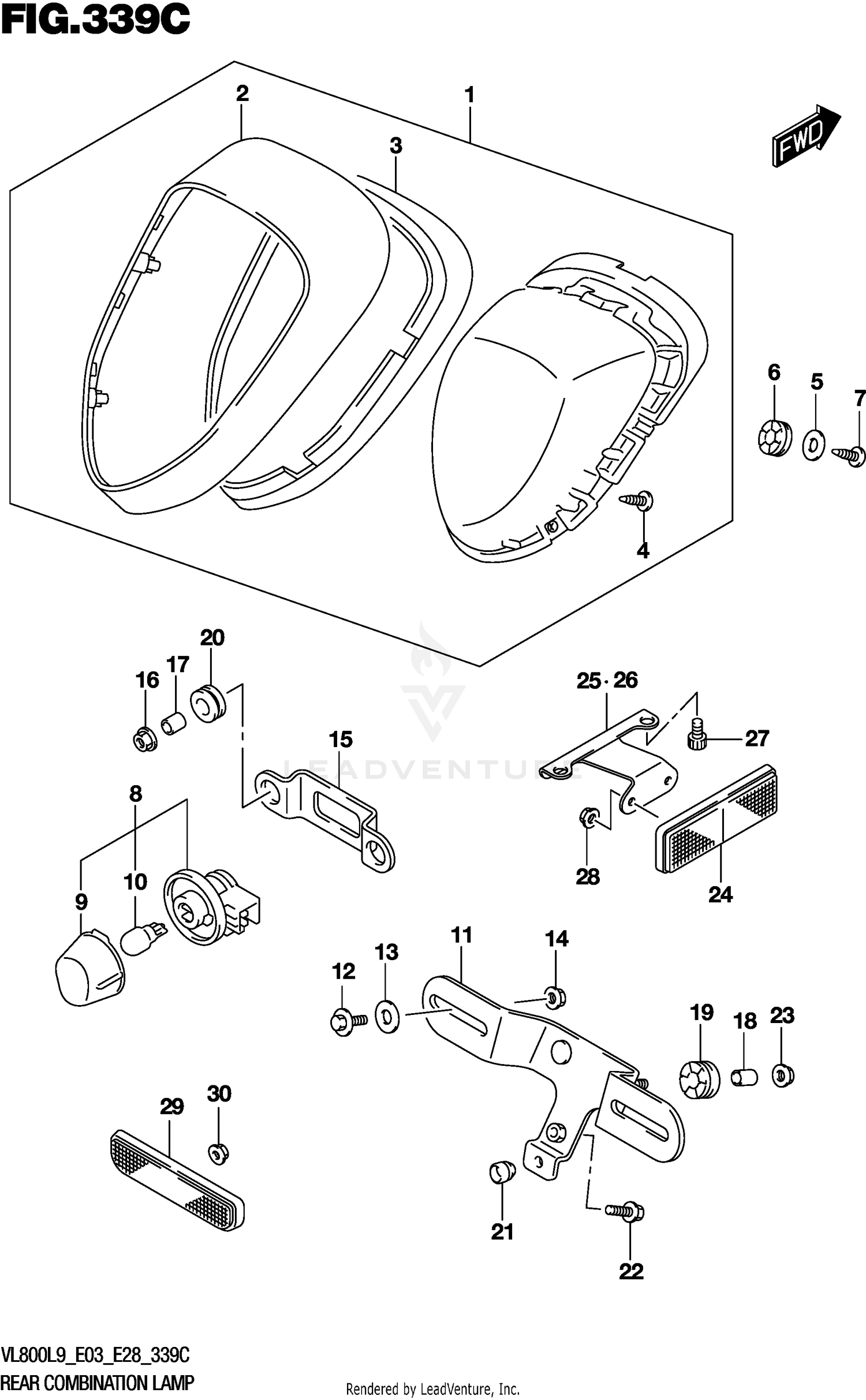 REAR COMBINATION LAMP (VL800L9 E33)