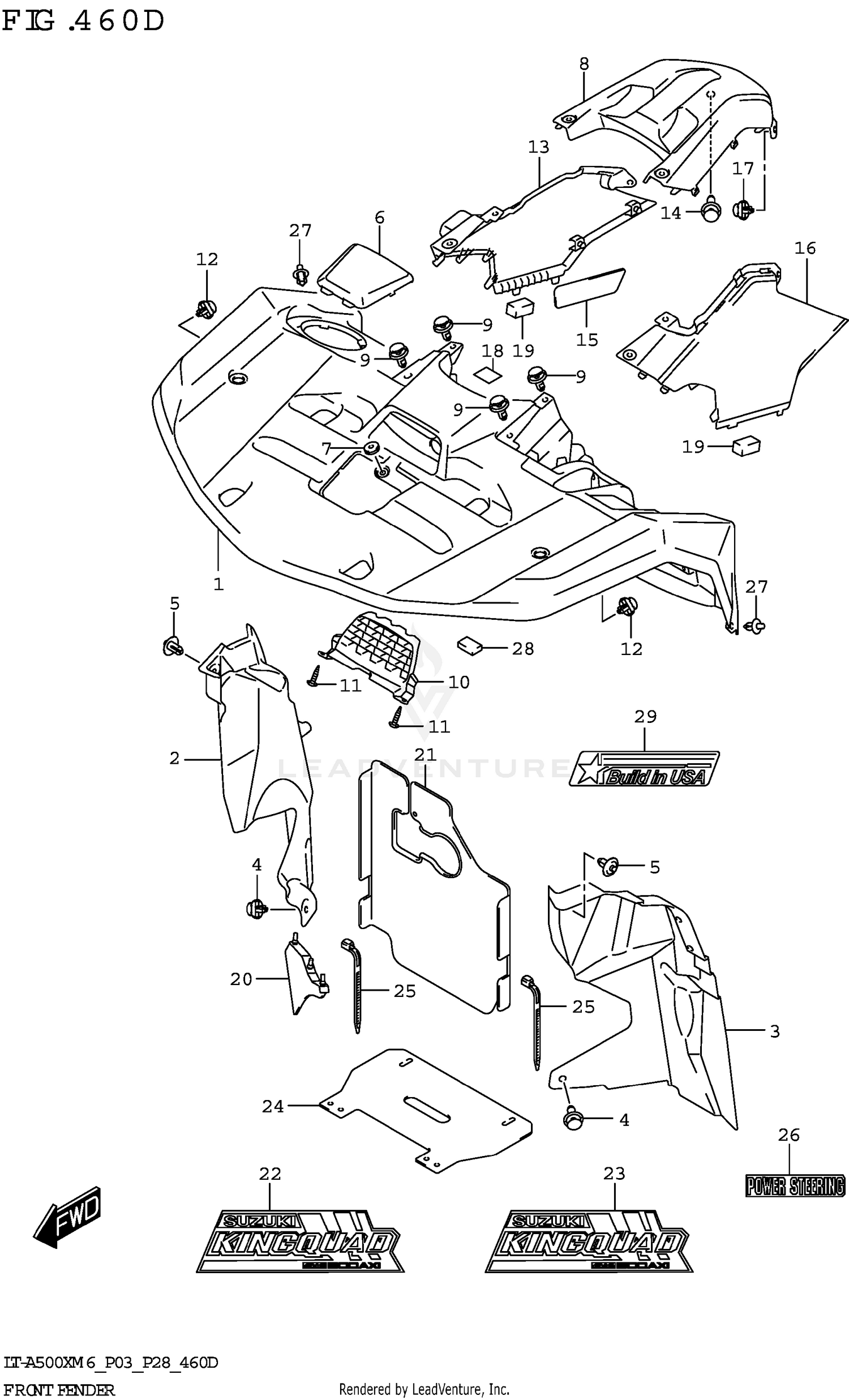 FRONT FENDER (LT-A500XP:(P03,P33))