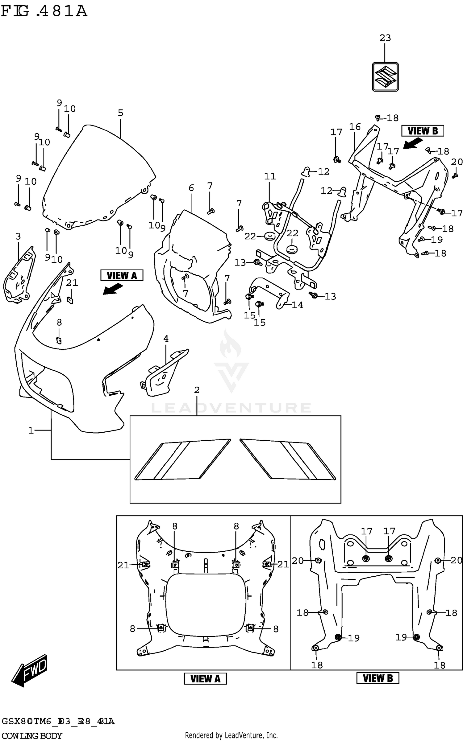 COWLING BODY (GSX800TTRQB)