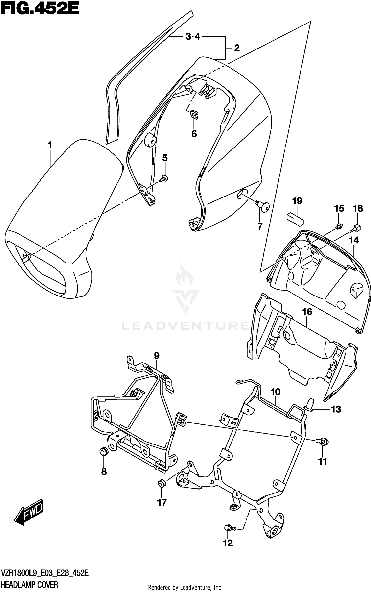HEADLAMP COVER (VZR1800BZL9 E28) (AV4)