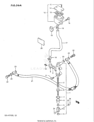 Rear Master Cylinder (model L) Schematic