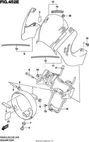 Headlamp Cover (sv650xal9 E28) Schematic