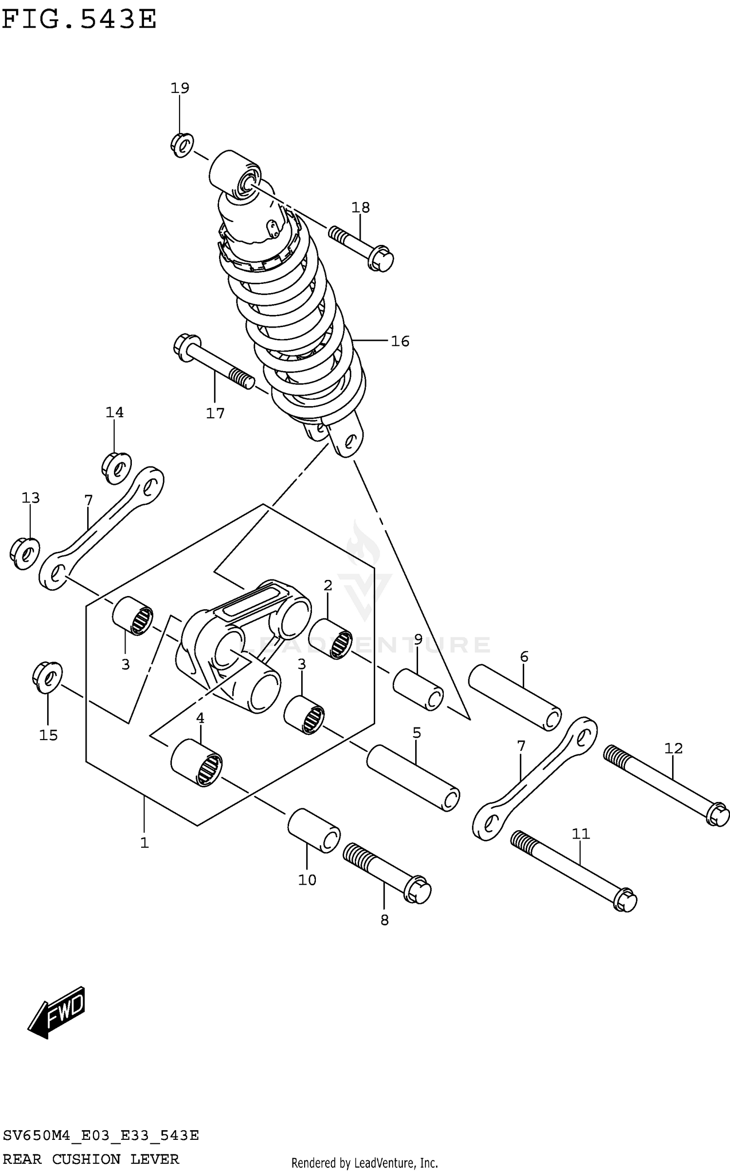 REAR CUSHION LEVER (SV650XAM4 E28)