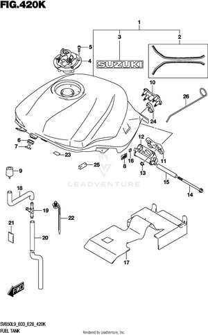 Fuel Tank (sv650xal9 E33) Schematic
