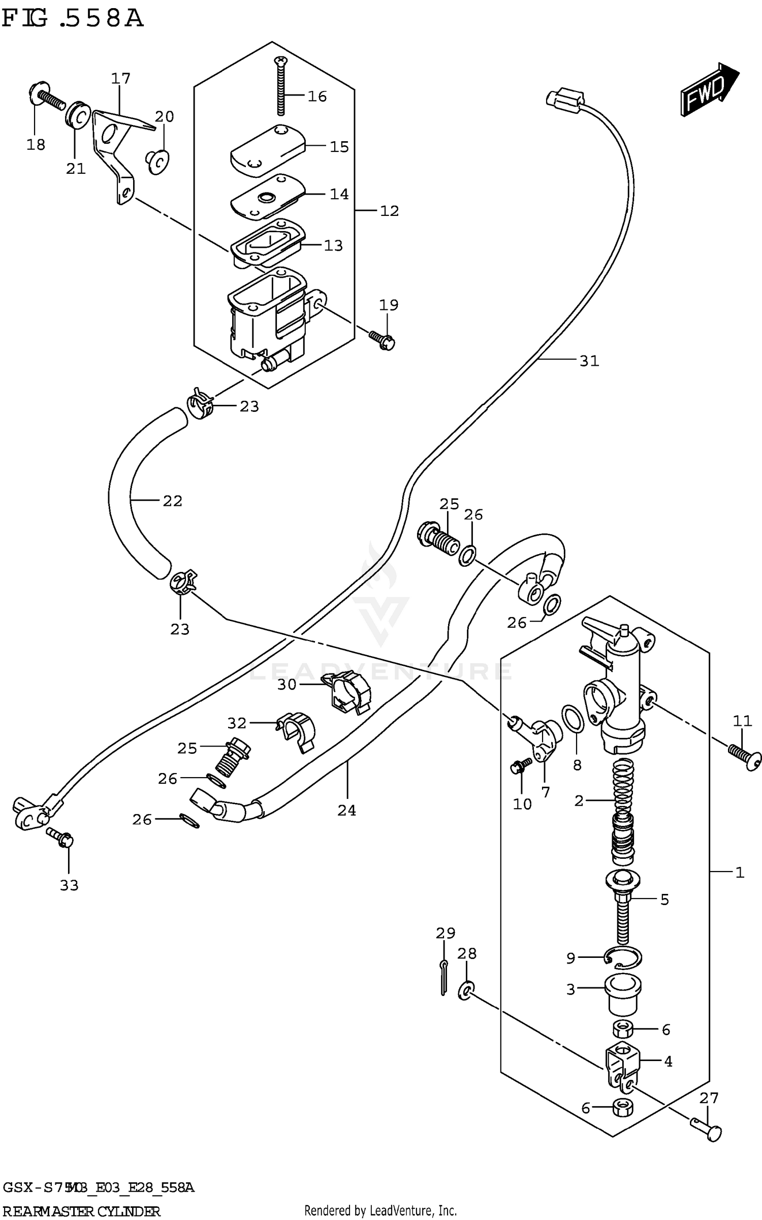 REAR MASTER CYLINDER (GSX-S750,GSX-S750Z)