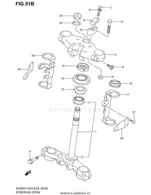 Steering Stem (sv650k1 E3) Schematic