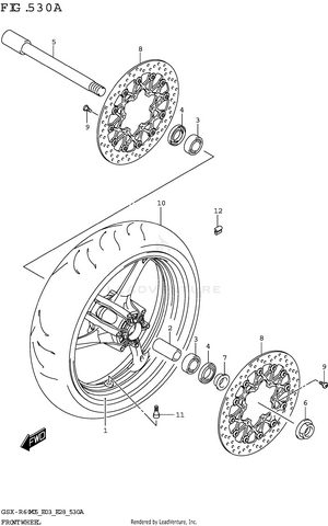 Front Wheel (gsx-r600) Schematic
