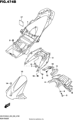 Rear Fender (gsx-r1000l5 E28) Schematic