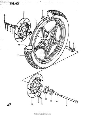 Front Wheel (gs1100ez) Schematic
