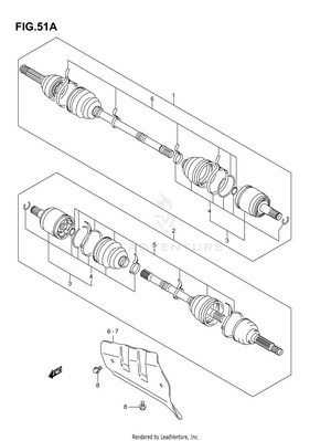 Front Drive Shaft (model K5/k6/k7) Schematic