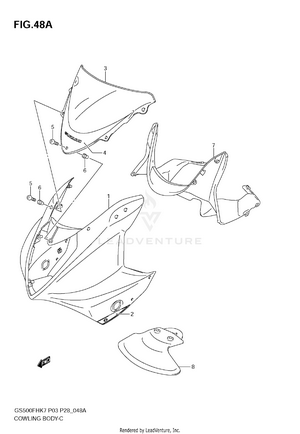 Cowling Body (gs500fk8) Schematic