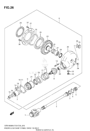 Propeller Shaft/final Drive Gear (model K6/k7) Schematic