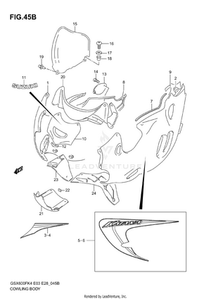 Cowling Body (model K6) Schematic