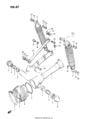Rear Swinging Arm (model Z) Schematic