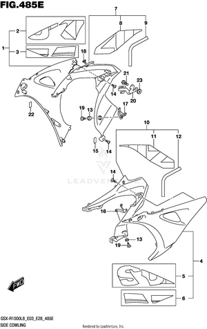 Side Cowling (gsx-r1000al8 E03) (for Yww) Schematic