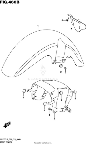 Front Fender (vl1500bl8 E28) Schematic