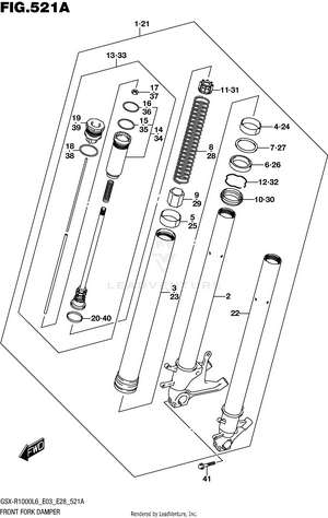 Front Fork Damper (gsx-r1000l6 E03) Schematic