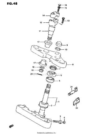 Steering Stem (model N/p/r/s) Schematic