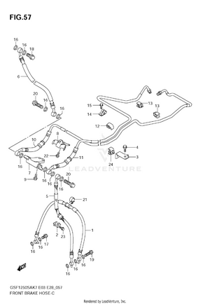 Front Brake Hose (gsf1250sak7/sak8/sak9) Schematic
