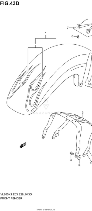 Front Fender (vl800zk4) Schematic
