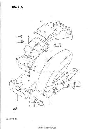 Rear Fender (model L) Schematic