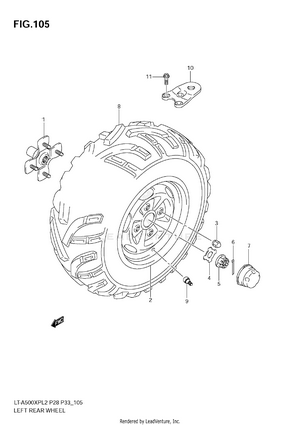 Left Rear Wheel (lt-a500xpzl2 E33) Schematic