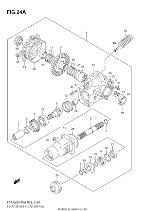 Final Bevel Gear (rear)(model K4/k5/k6/k7) Schematic
