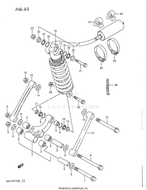Rear Cushion Lever (model K) Schematic