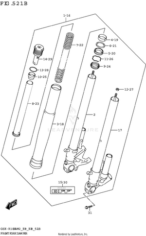 Front Fork Damper (gsx-r1000ra,gsx-r1000rza) Schematic
