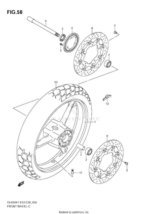 Front Wheel (dl650ak7/ak8/ak9) Schematic