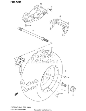 Left Rear Wheel (model K1/k2) Schematic