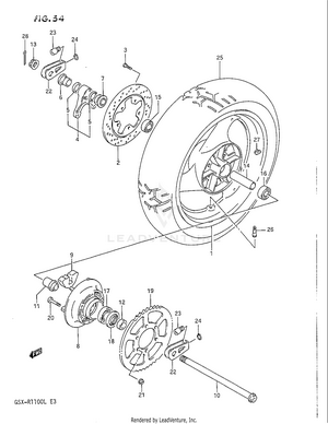 Rear Wheel (model K) Schematic