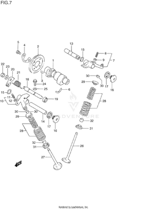 Cam Shaft - Valve (model L/m/n/p) Schematic