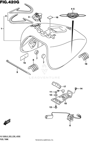 Fuel Tank (vl1500tl8 E33) Schematic