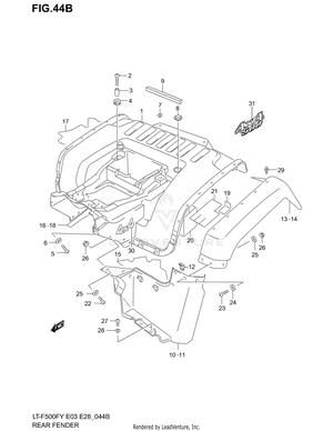 Rear Fender (model K1/k2) Schematic