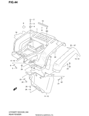 Rear Fender (model W) Schematic