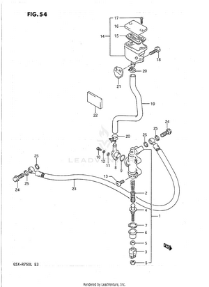 Rear Master Cylinder (model J/k) Schematic