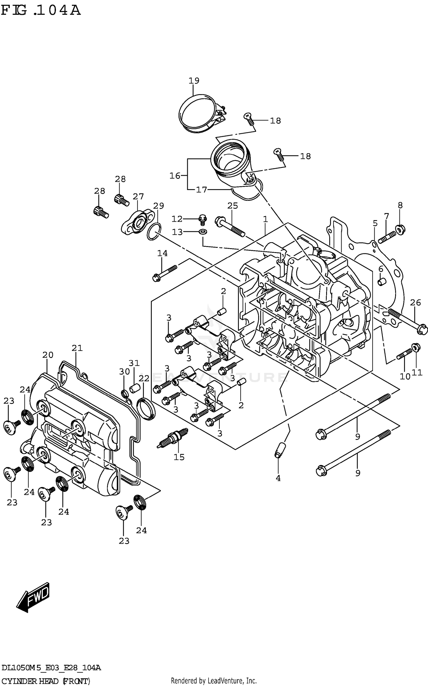 CYLINDER HEAD (FRONT) (DL1050RR)