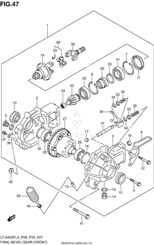 Final Bevel Gear (front) (lt-a400fzl4 P33) Schematic