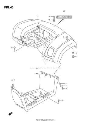 Rear Fender (model K3) Schematic