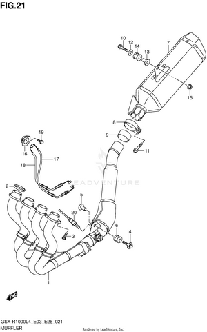 Muffler (gsx-r1000l4 E33) Schematic