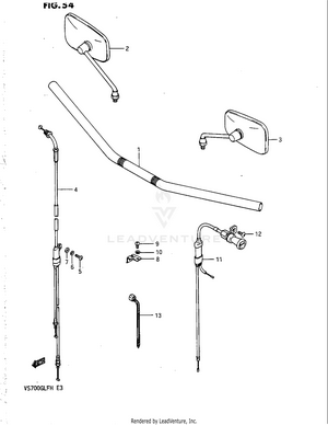 Handlebar - Control Cable (vs700glfg/glefg/glfh/glefh) Schematic