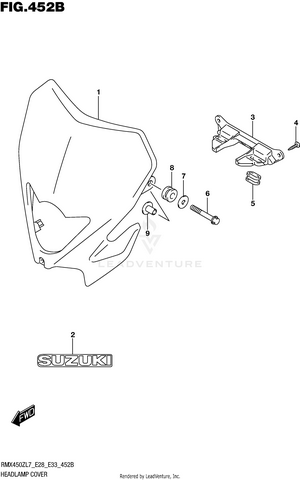 Headlamp Cover (rmx450zl7 E33) Schematic